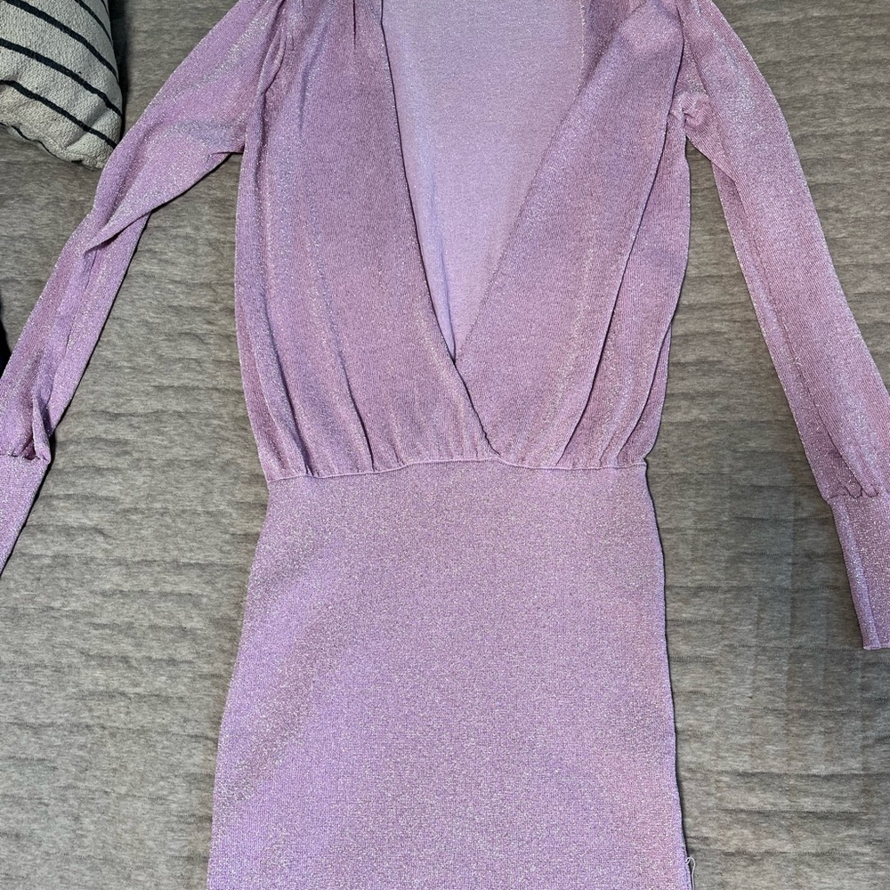 Superdown NWOT Shimmering Lavender Long Sleeve Dress